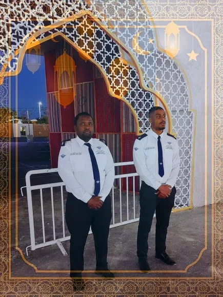 TrustForce security guards deployed at a Ramadan village in Doha — MOI-licensed, professionally uniformed, and ready to ensure a safe and welcoming environment for visitors across Qatar.