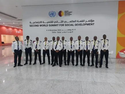 MOI-certified Trust Force Security team deployed at the Second World Summit for Social Development 2025 at QNCC, Doha — ensuring safety and professionalism throughout the high-profile international event.